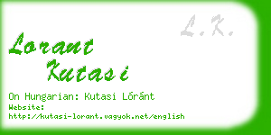 lorant kutasi business card