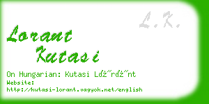 lorant kutasi business card